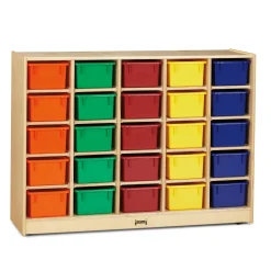 Children's 25 Cubby Unit with Colored Trays