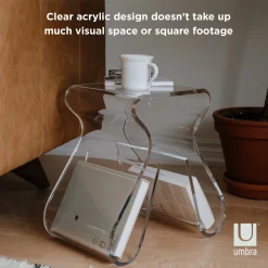 Clear Stool and Magazine Rack