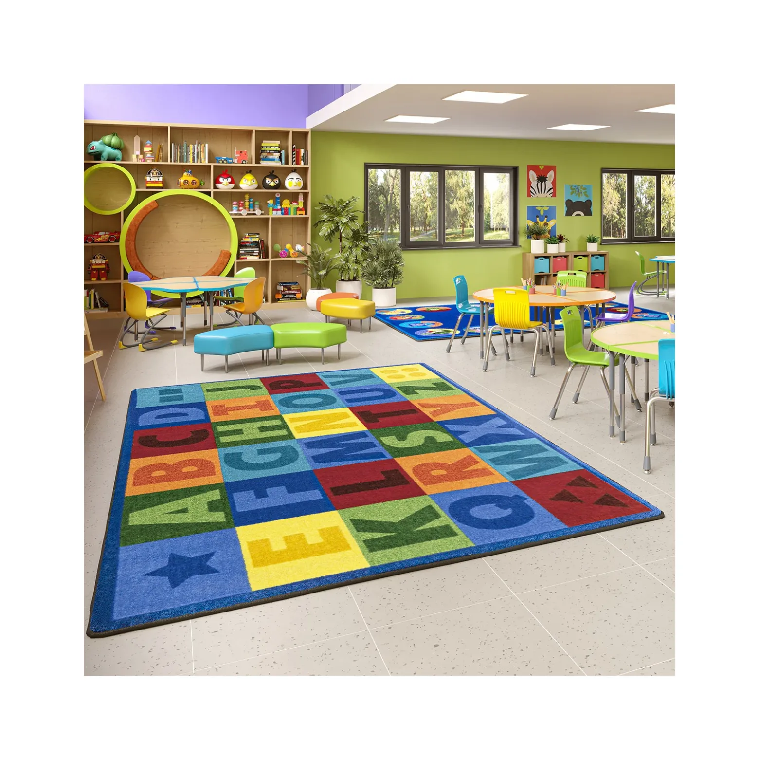 Colorful Learning 5'4" x 7'8" Area Rug