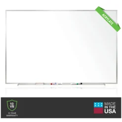Communication 5' x 4' Melamine White Board, Aluminum