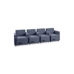 Compass Four Seat Lounge Chair Set with Power