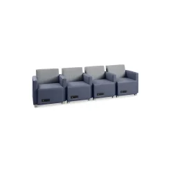 Compass Four Seat Lounge Chair Set with Power
