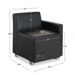 Compass Left Arm Lounge Chair with Power
