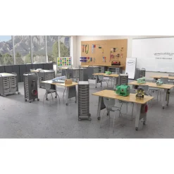 Compass Makerspace Mini Mobile Cart with Storage Trays