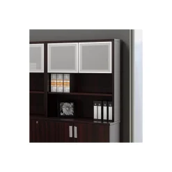 Contemporary Bookcase Hutch with Silver Doors - 36