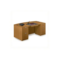 Contemporary Bow Front Double Pedestal Desk - 71