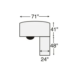 Contemporary Bow Front L-Shaped Desk