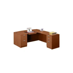 Contemporary Bow Front L-Shaped Desk