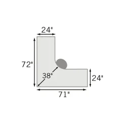 Contemporary Corner L-Shaped Desk - 71