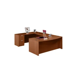 Contemporary Laminate Bow Front U-Shaped Desk