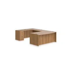Contemporary Laminate Bow Front U-Shaped Desk