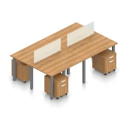 Contemporary 4-Person Workstation - 96
