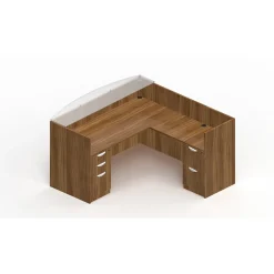 Contemporary Reversible Double Pedestal L-Shaped Reception Desk - 71
