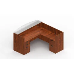 Contemporary Reversible Double Pedestal L-Shaped Reception Desk - 71