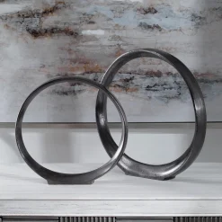 Contemporary Ring Sculptures, Set of Two