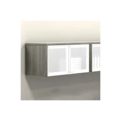 Contemporary Wall-Mounted Cabinet with Silver Doors - 36"W
