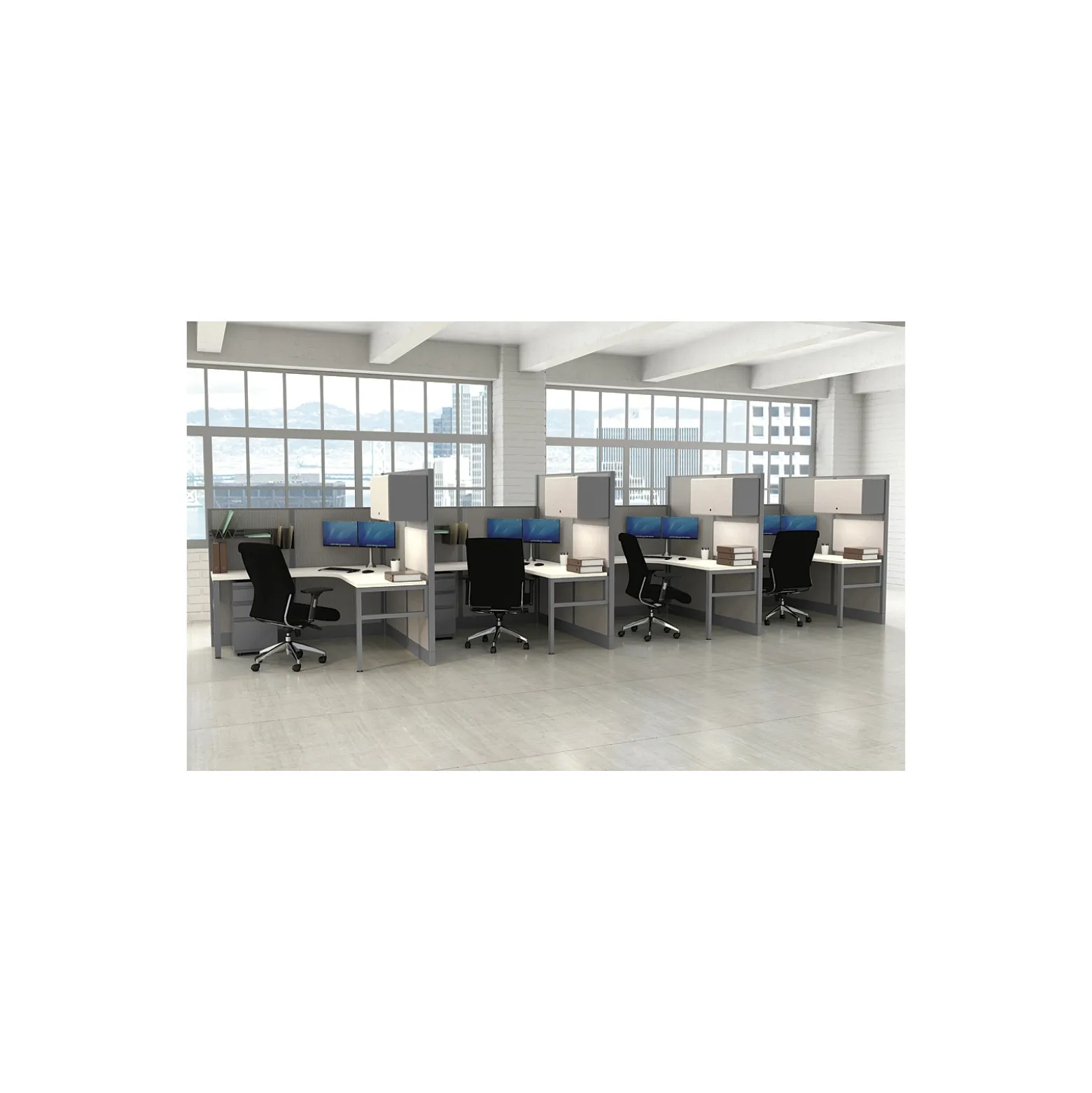 Corben Four Person Workstation - 198 cu. ft.