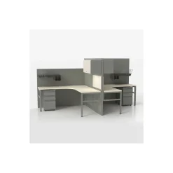 Corben 2-Person L-Shaped Workstation Set - 138"W x 67"H