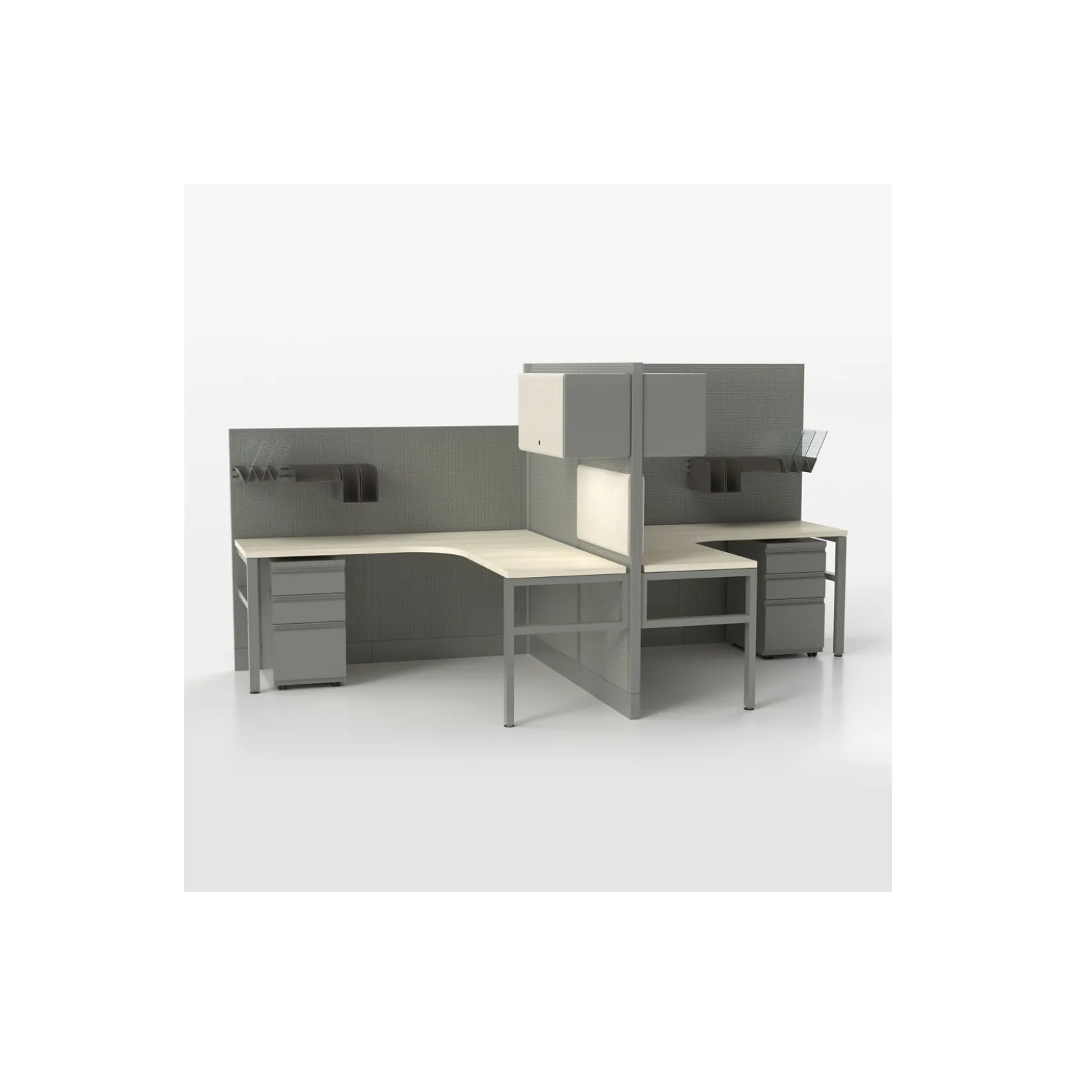 Corben 2-Person L-Shaped Workstation Set - 138"W x 67"H