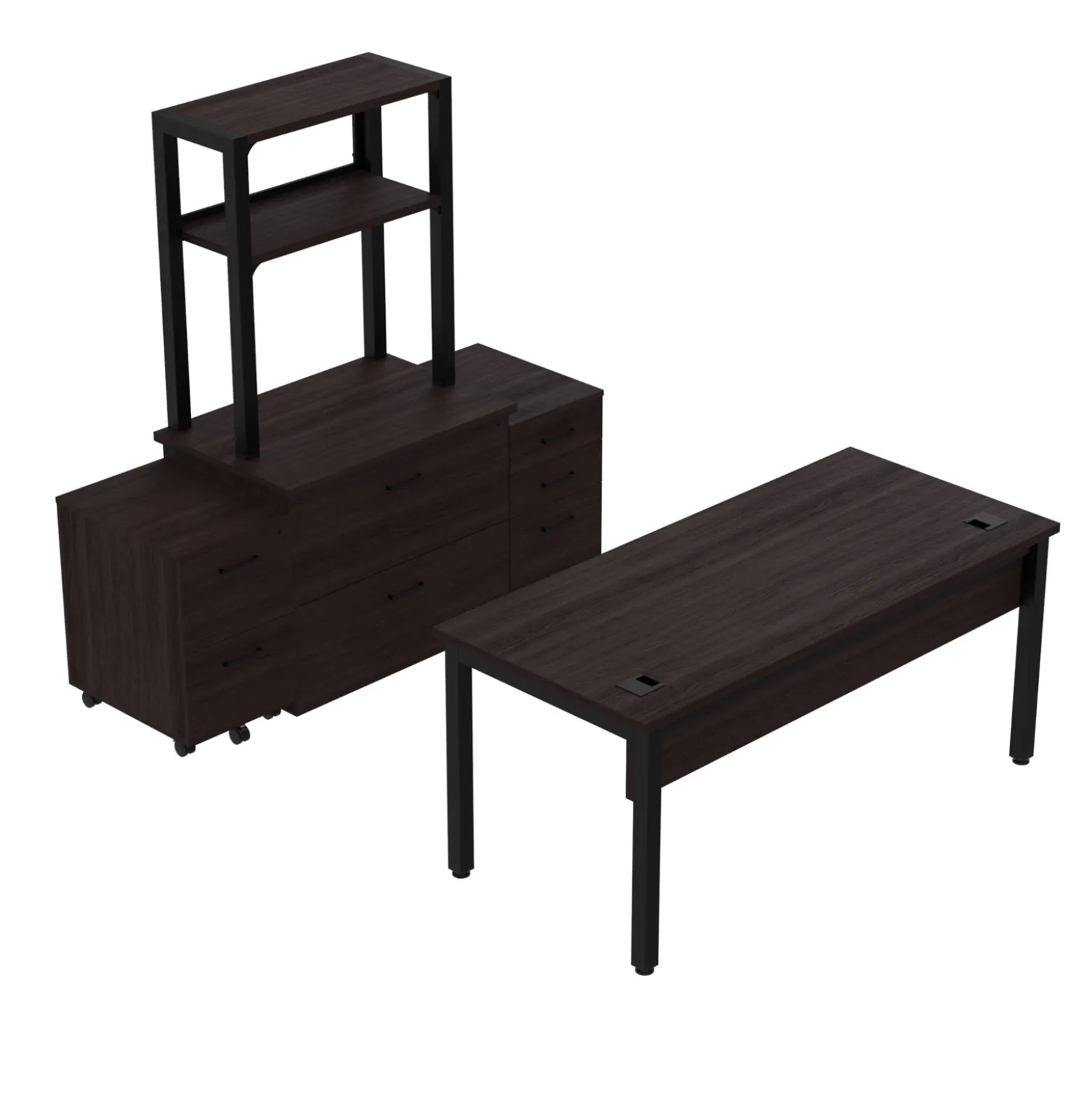 Cortez 66” Executive Desk and Storage Set