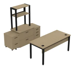 Cortez 66” Executive Desk and Storage Set