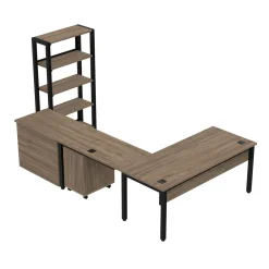 Cortez 72” L-Desk and Storage Set