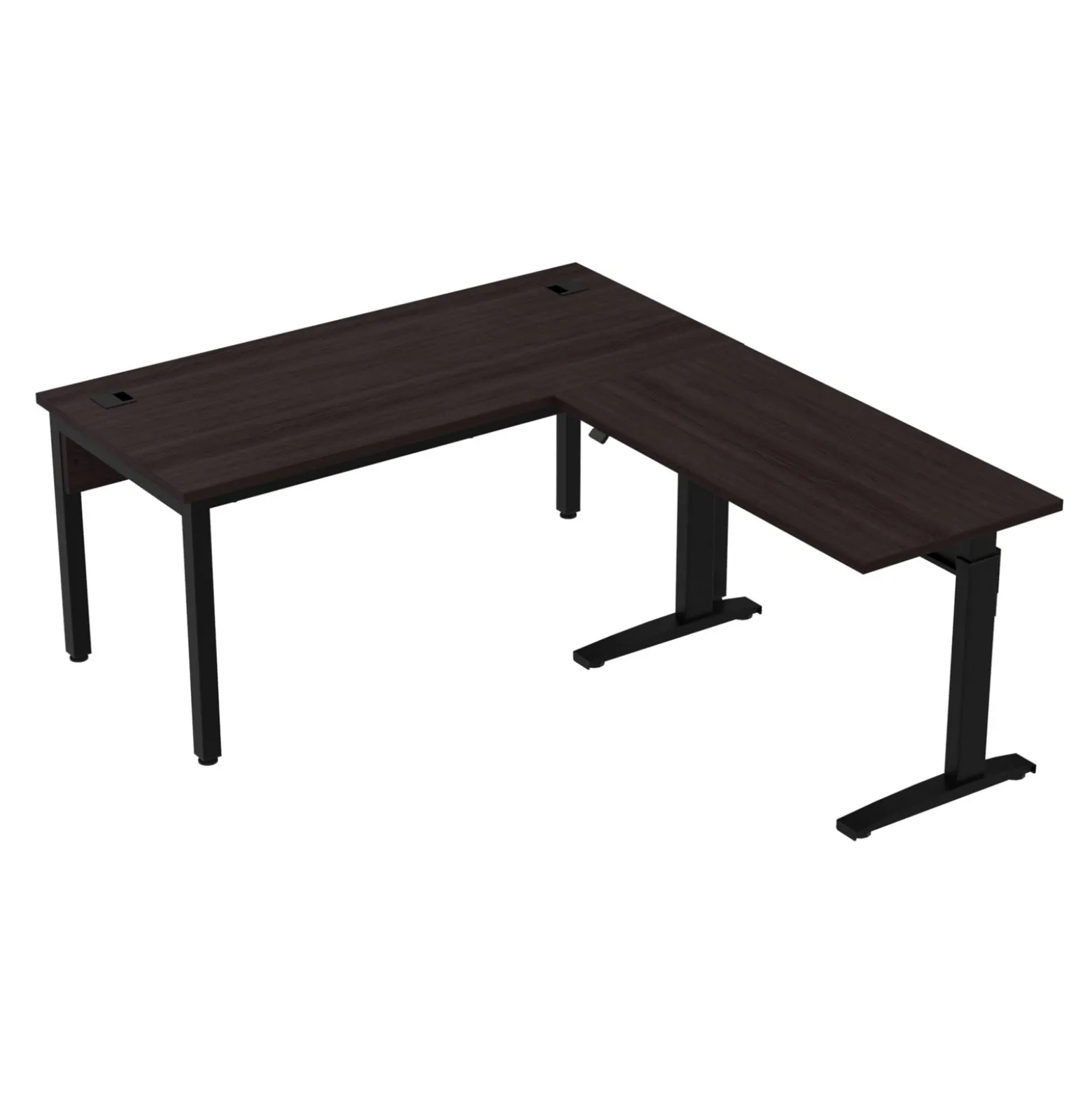Cortez 66" L-Desk w/ Adjustable-Height Return - 66"Wx90"D
