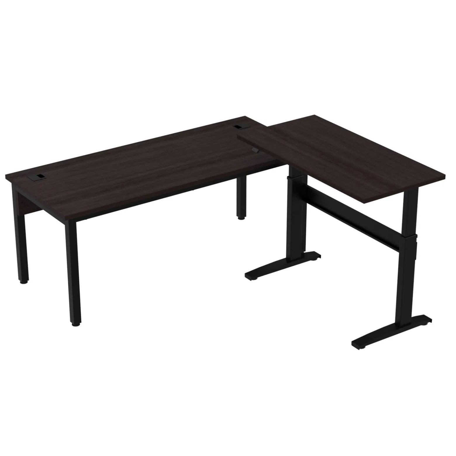 Cortez 72" L-Desk w/ Adjustable Height Return - 72"Wx77"D