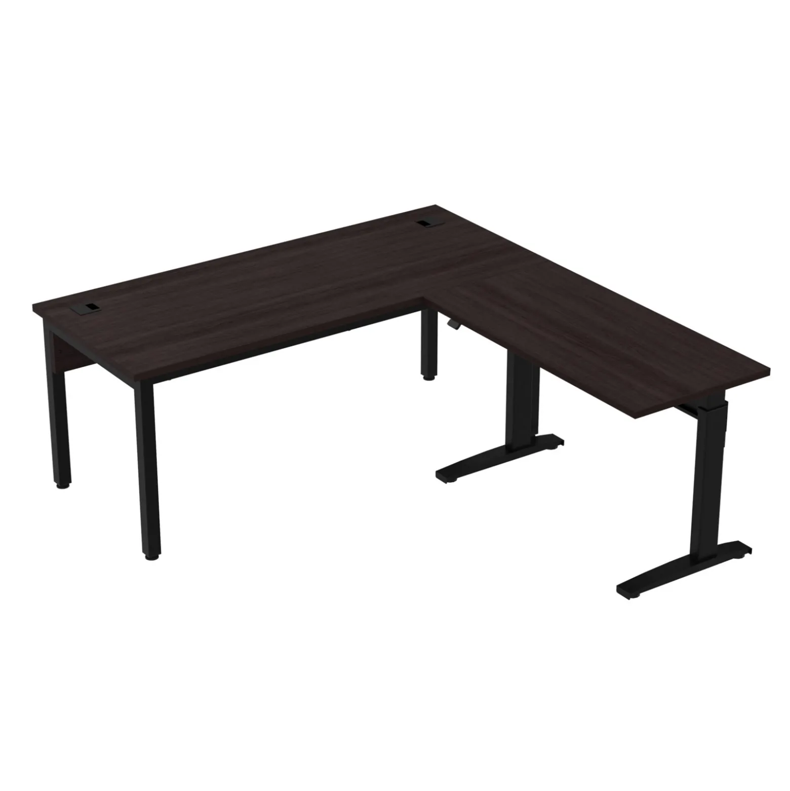 Cortez 72" L-Desk w/ Adjustable Height Return - 72"Wx77"D