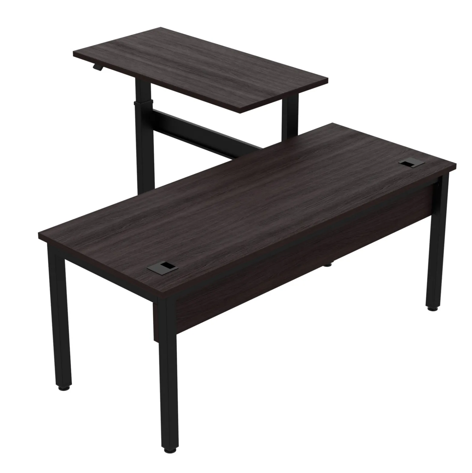 Cortez 72" L-Desk w/ Adjustable Height Return - 72"Wx77"D