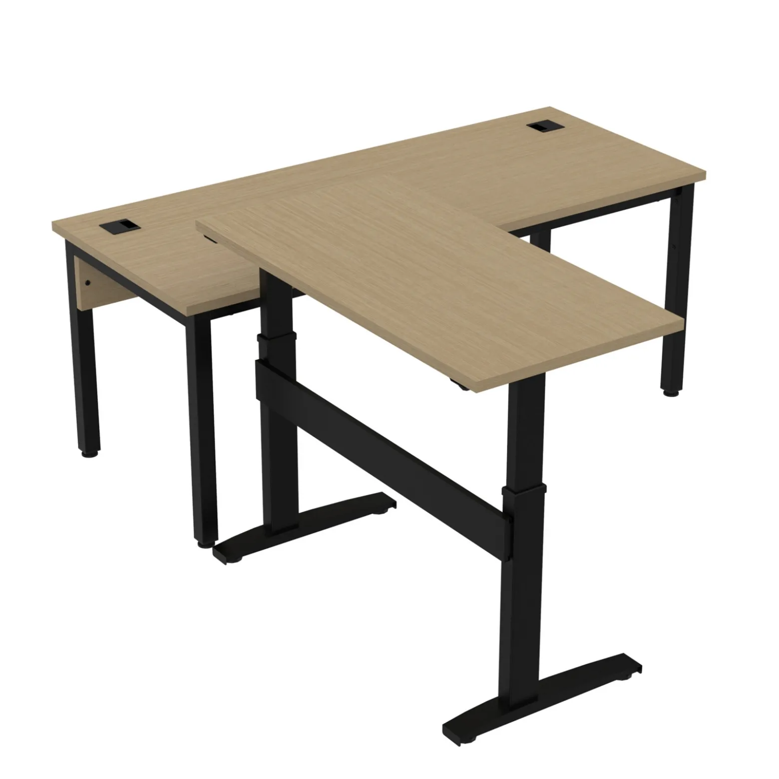 Cortez 72" L-Desk w/ Adjustable Height Return - 72"Wx77"D