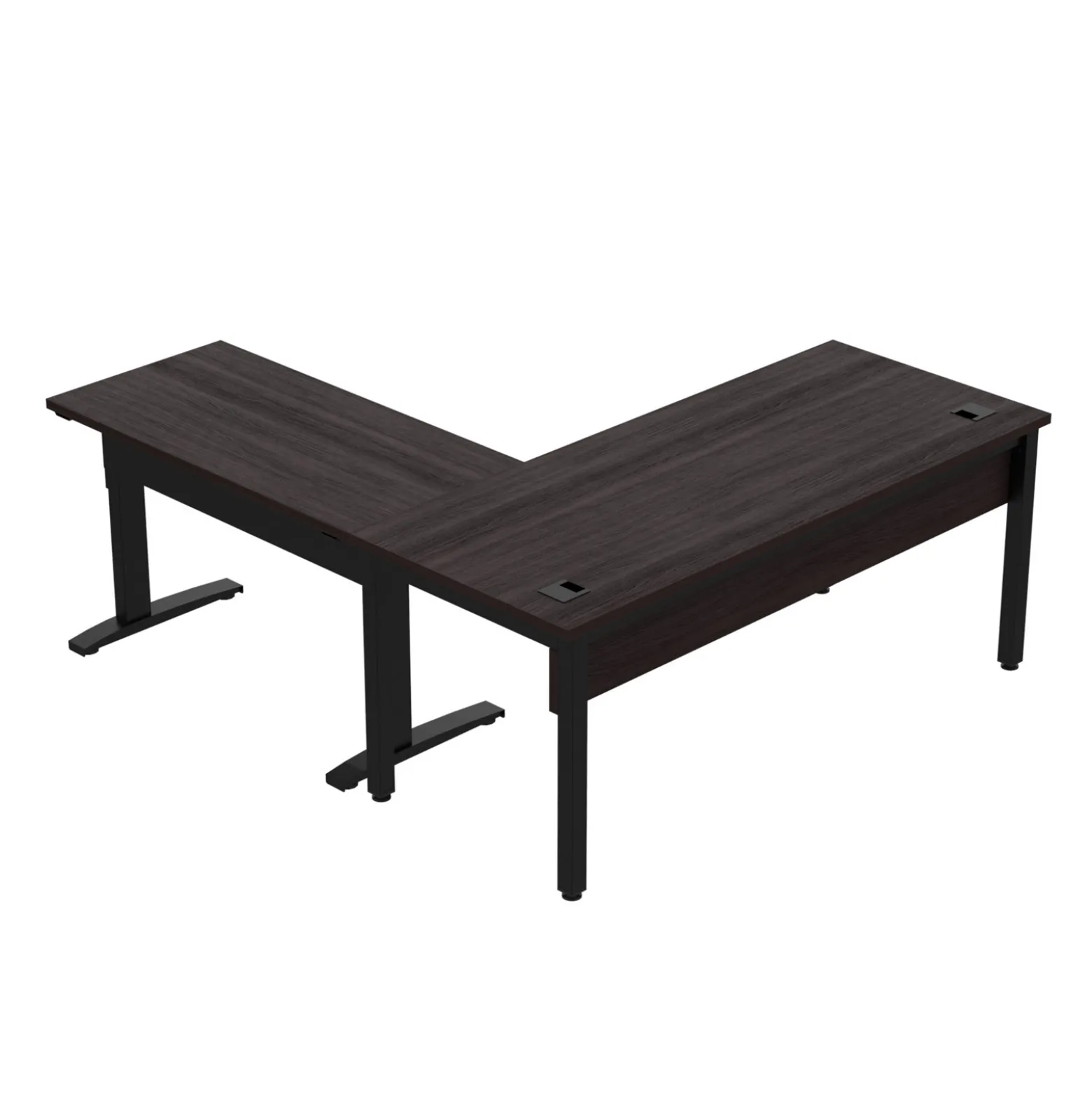 Cortez 72" L-Desk w/ Adjustable Height Return - 72"Wx77"D