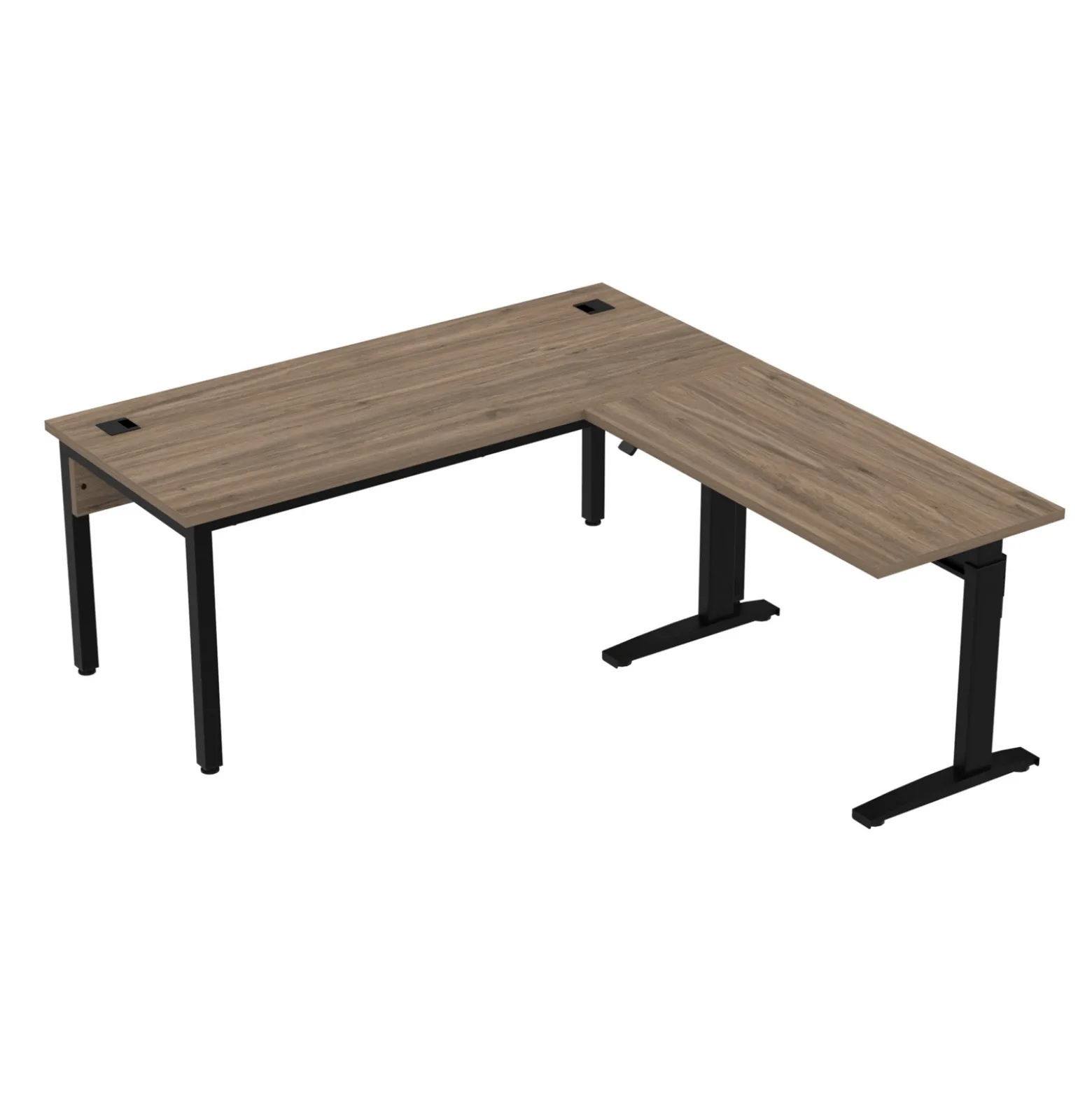 Cortez 72" L-Desk w/ Adjustable Height Return - 72"Wx77"D