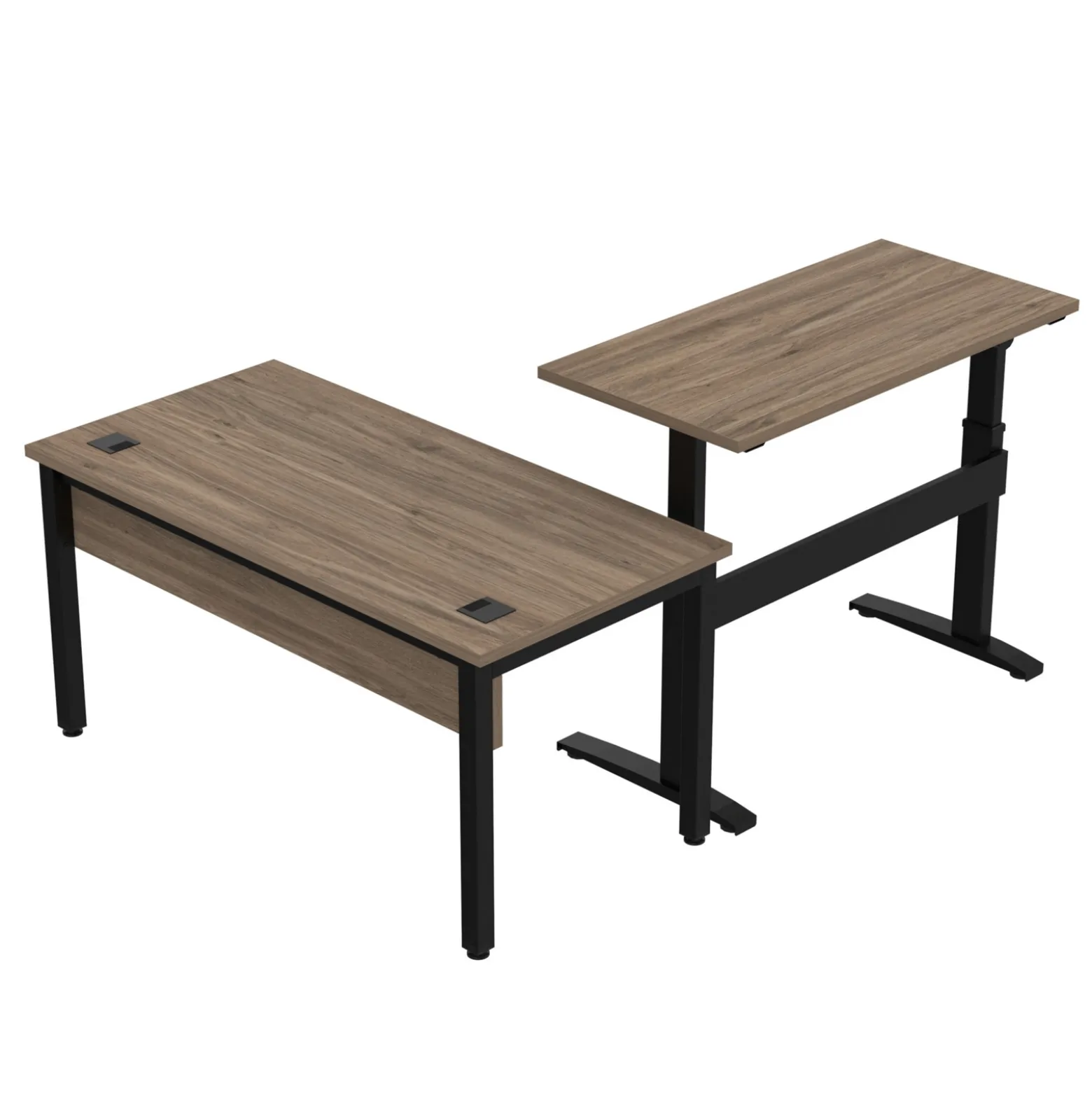 Cortez 60" L-Desk w/ Adjustable-Height Return - 60"W x 84"D