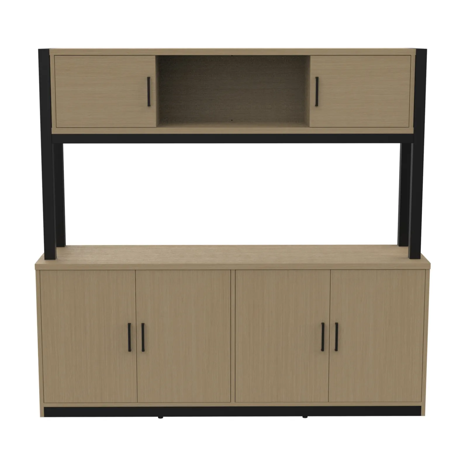 Cortez 72” Storage Credenza w/ Hutch - 72"Wx18"D