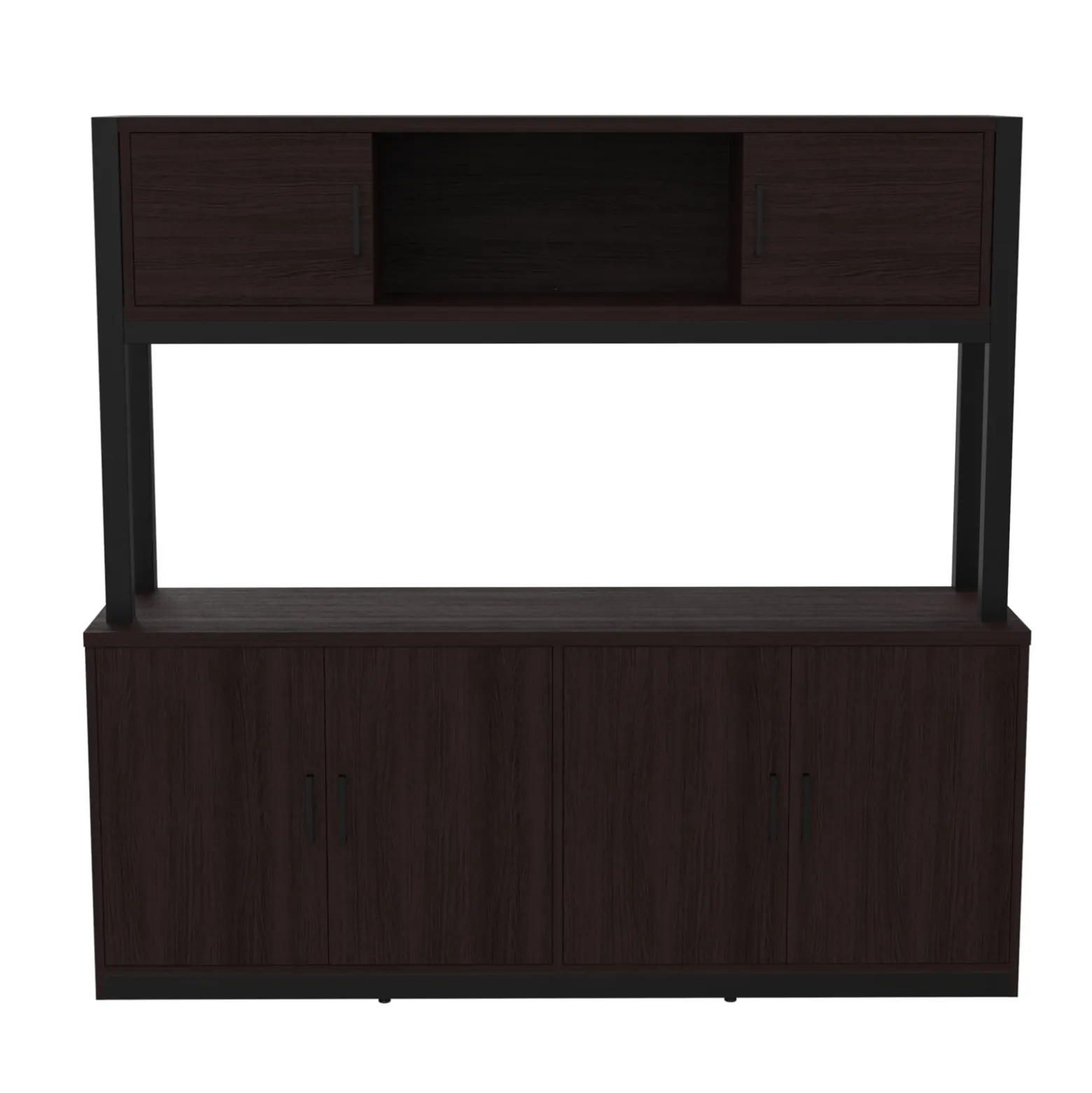 Cortez 72” Storage Credenza w/ Hutch - 72"Wx18"D
