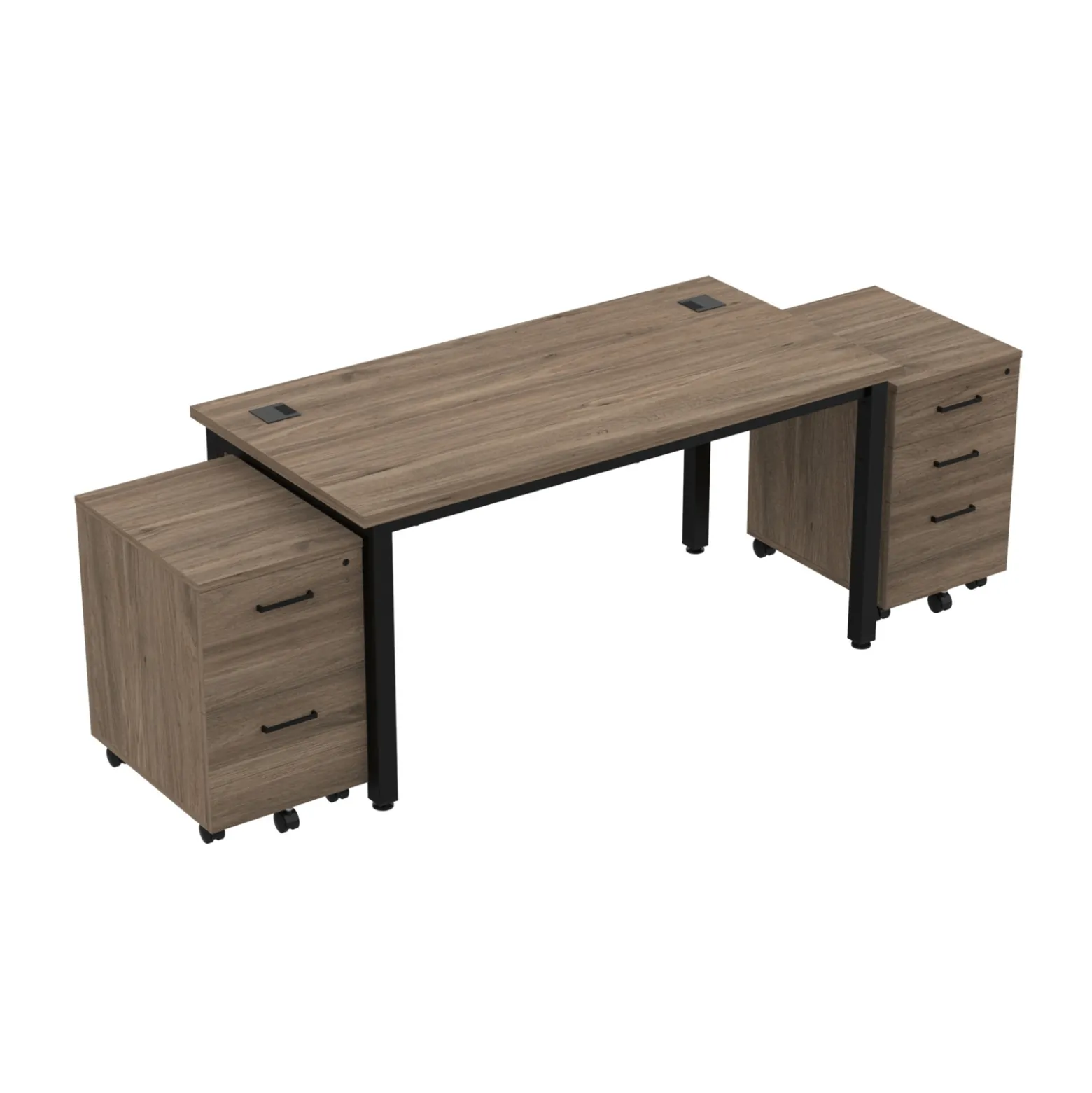 Cortez 60” Table Desk and Mobile Pedestals Set