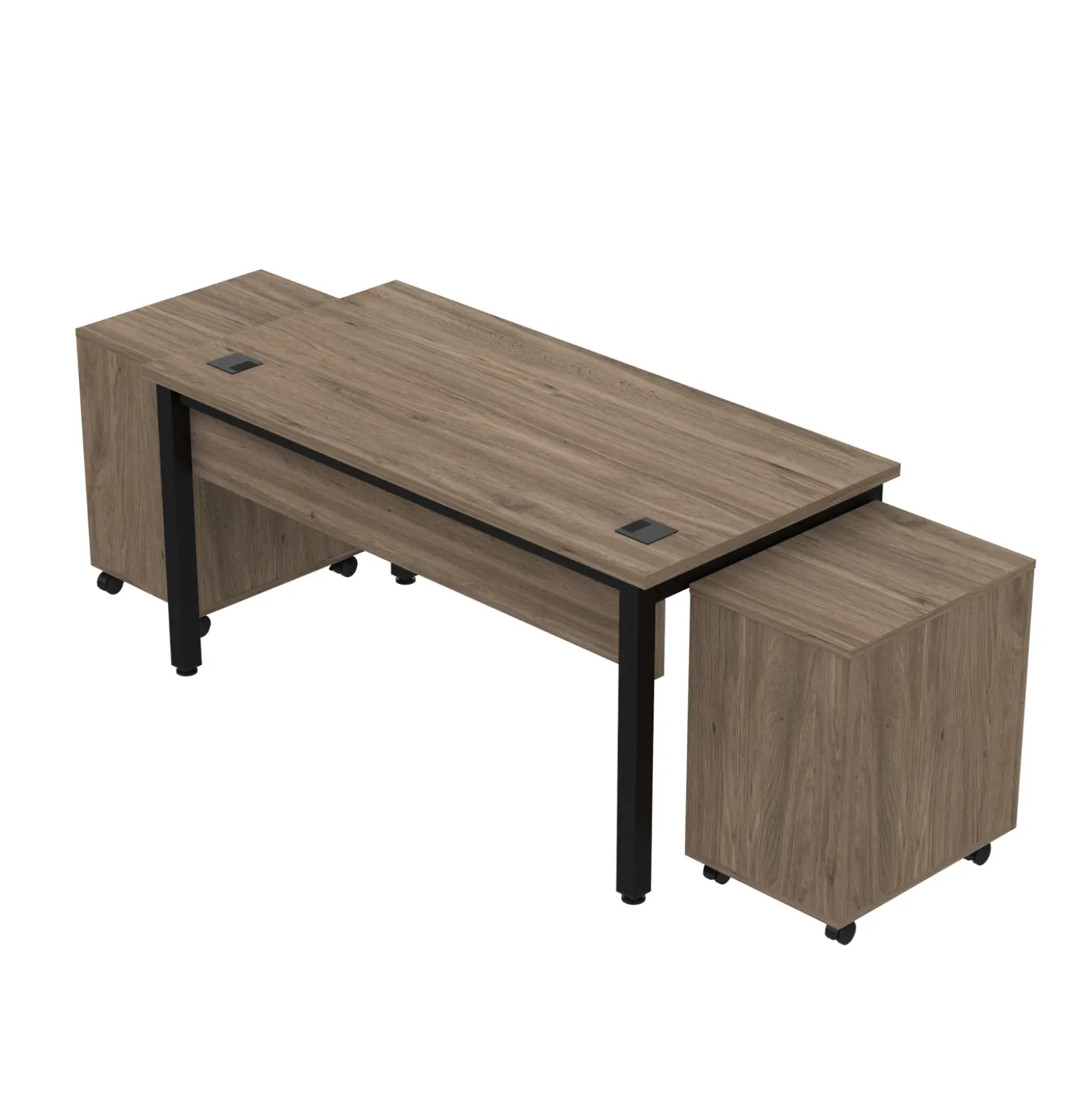 Cortez 60” Table Desk and Mobile Pedestals Set