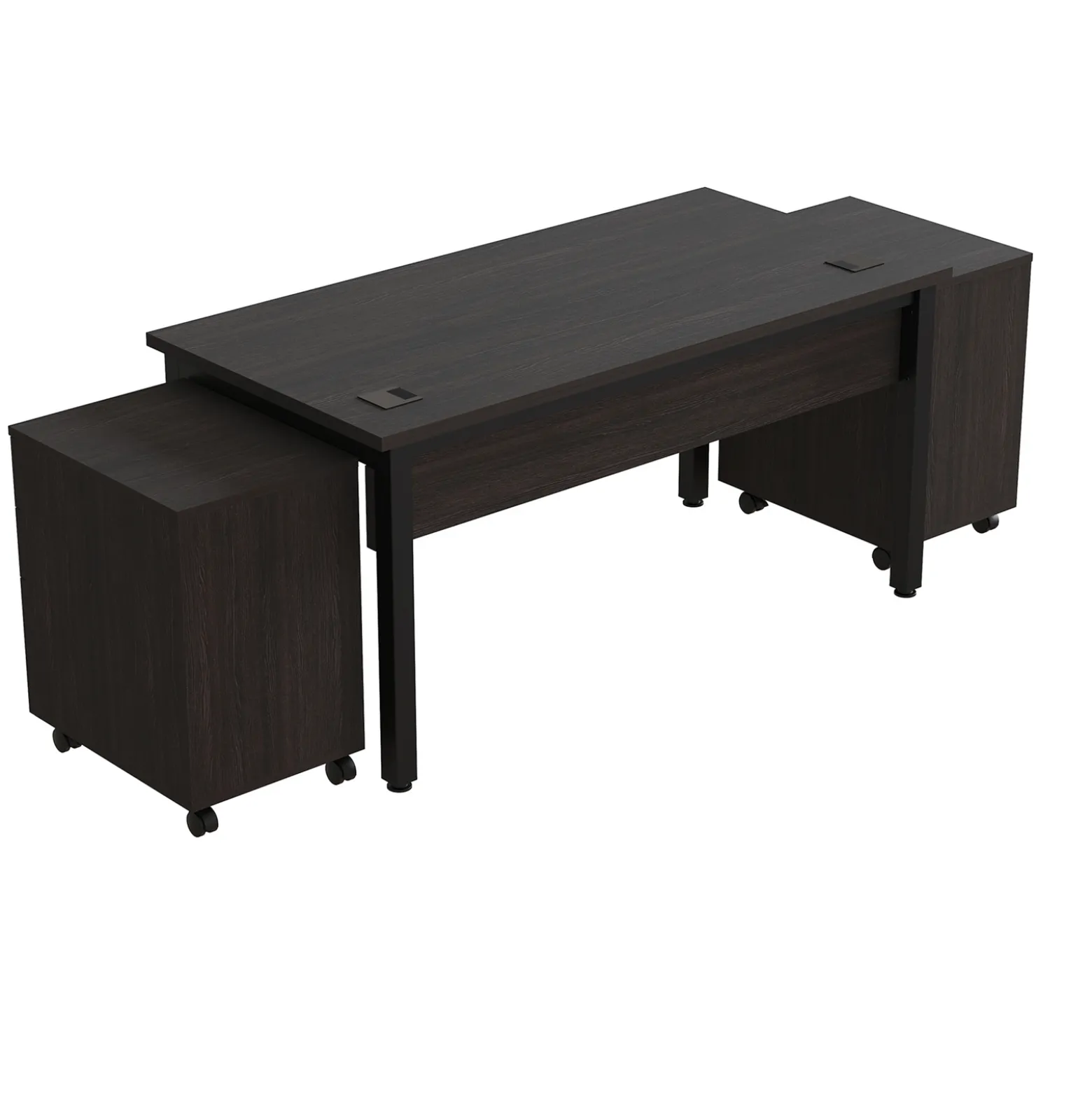 Cortez 60” Table Desk and Mobile Pedestals Set