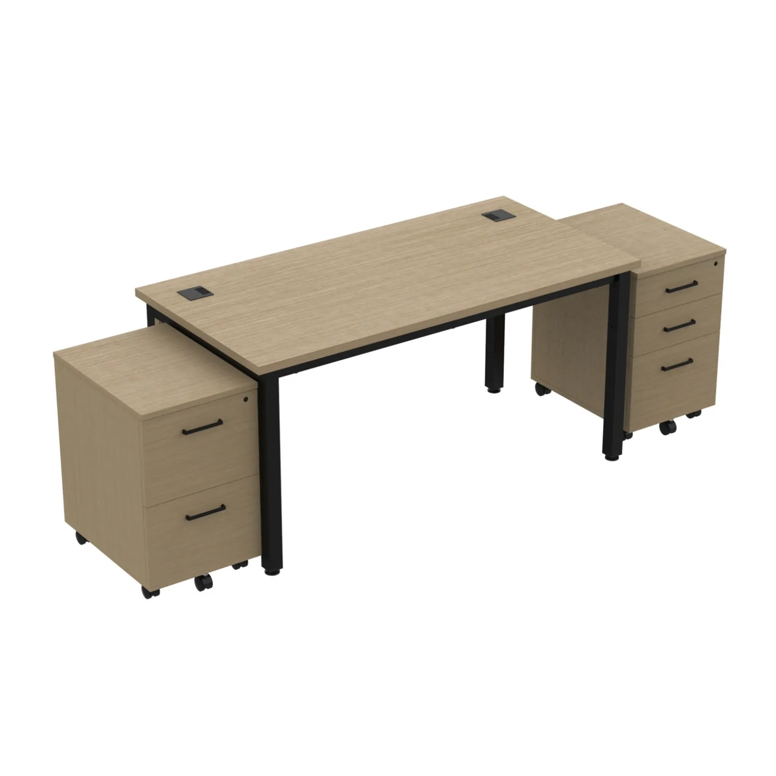 Cortez 60” Table Desk and Mobile Pedestals Set