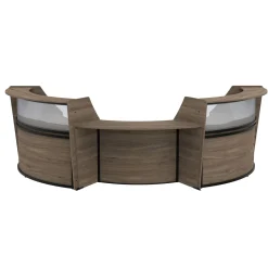 Cortez Curved Reception Desk w/ Center ADA Counter - 200"W x 34"D