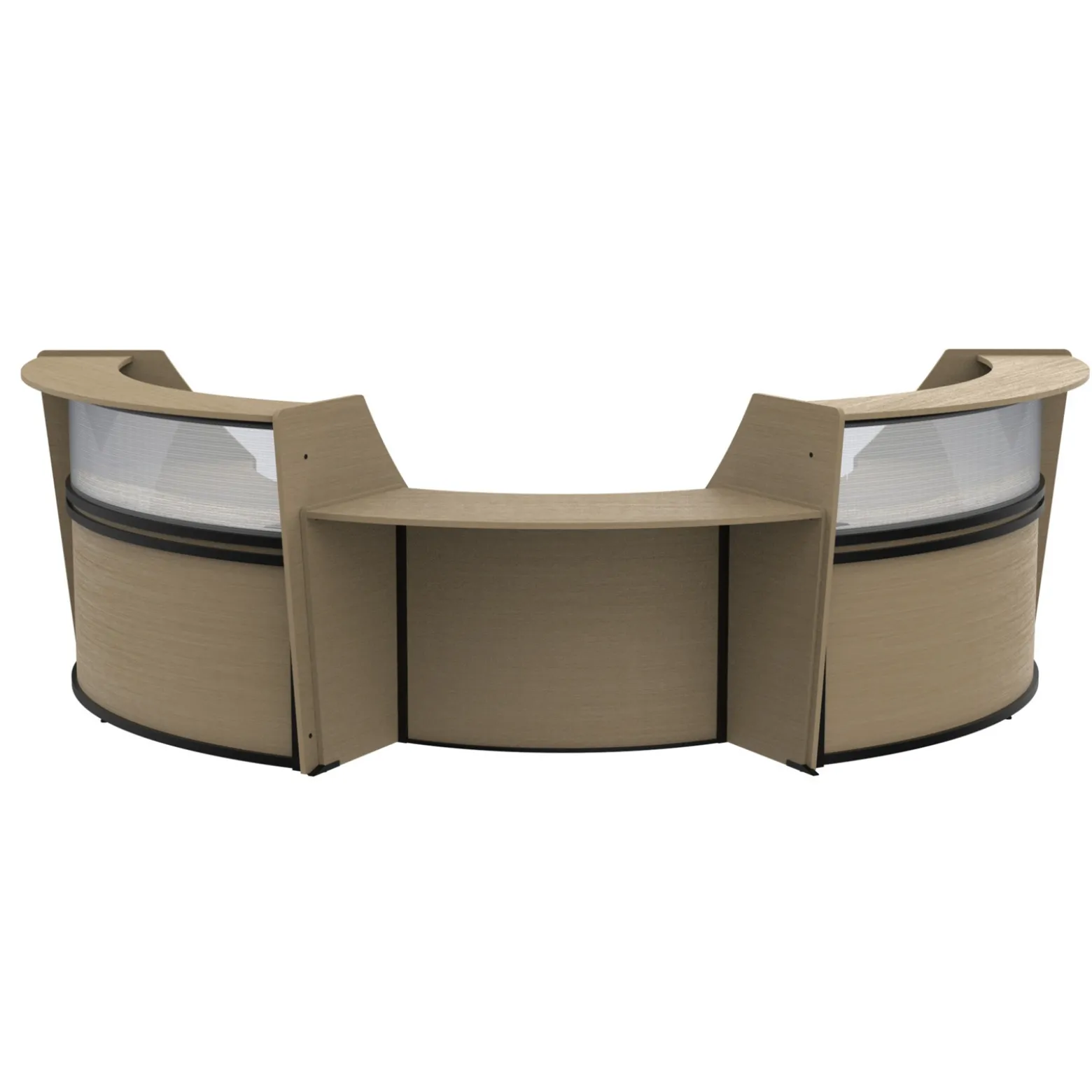 Cortez Curved Reception Desk w/ Center ADA Counter - 200"W x 34"D
