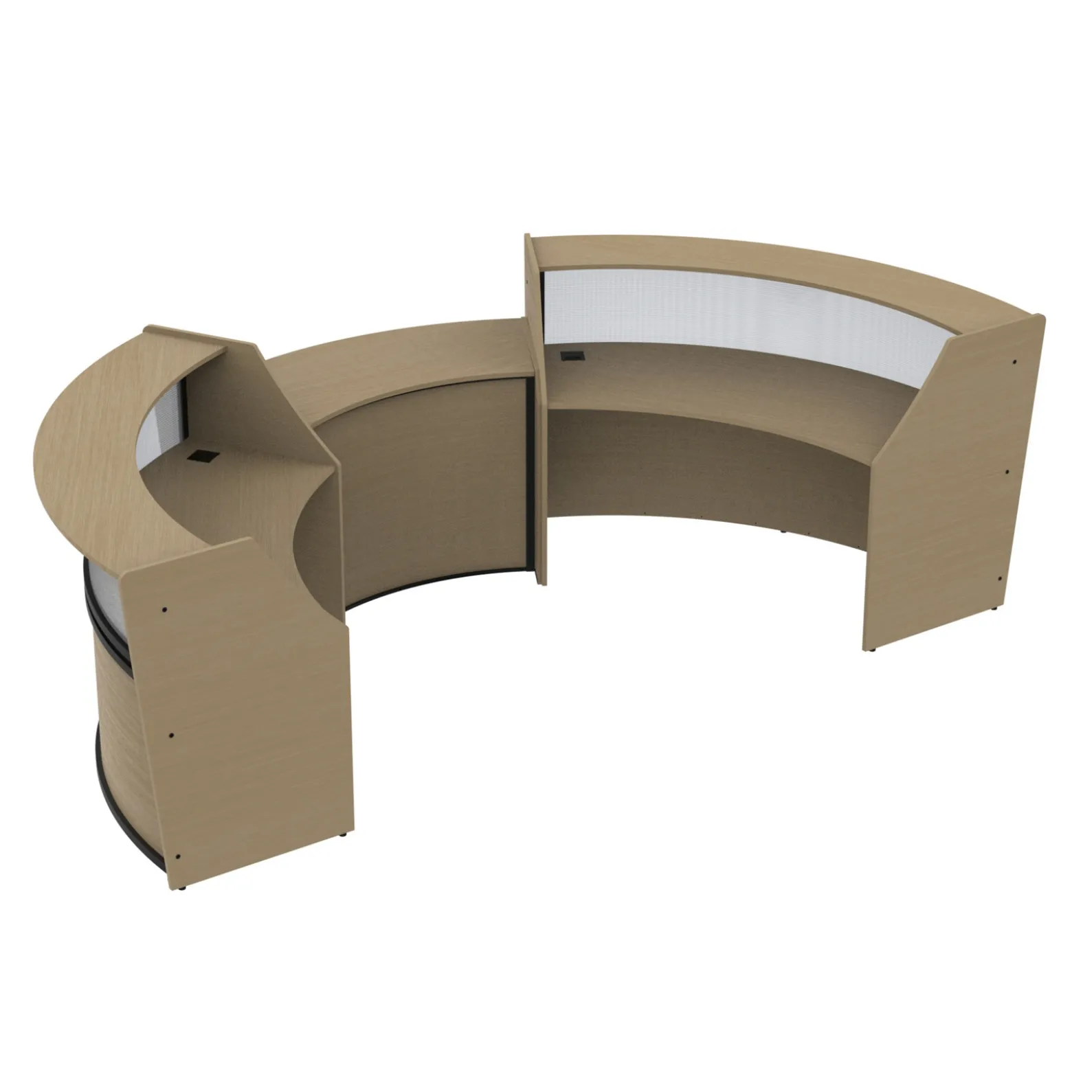 Cortez Curved Reception Desk w/ Center ADA Counter - 200"W x 34"D