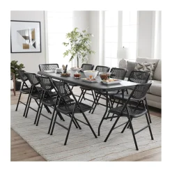 COSCO 8' Fold-In-Half Blow Molded Banquet Table