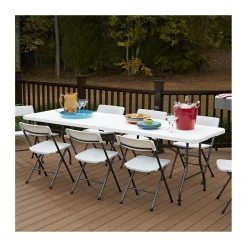 COSCO 8' Fold-In-Half Blow Molded Banquet Table