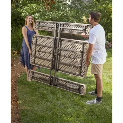 COSCO 6' Wood Grain Blow Mold Folding Picnic Table