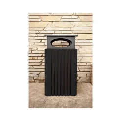 Covered Outdoor Poly Trash Receptacle - 40 Gallon