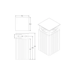 Covered Outdoor Poly Trash Receptacle - 40 Gallon