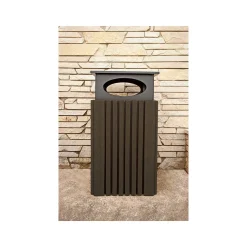 Covered Outdoor Poly Trash Receptacle - 40 Gallon