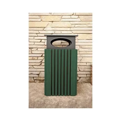 Covered Outdoor Poly Trash Receptacle - 40 Gallon